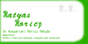 matyas moricz business card